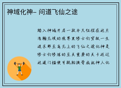 神域化神- 问道飞仙之途